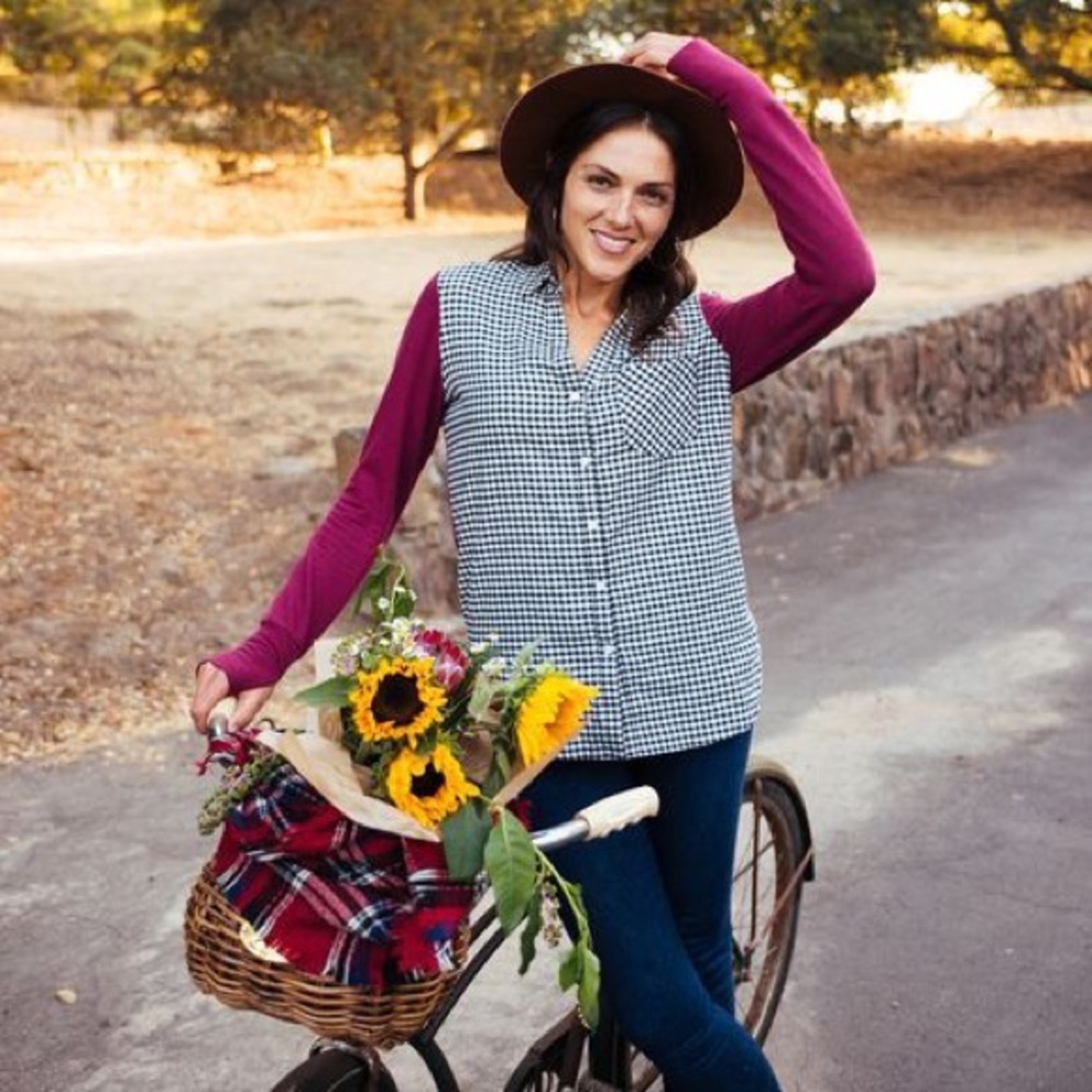 betabrand lumberjill gingham flannel mix shirt